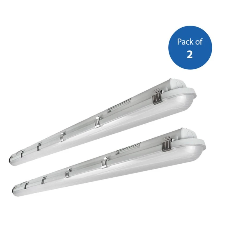 Image of ENER-J Pack of 2 Non Corrosive Waterproof Fitting 12m 40W 120 lumens per Watt in White White Unisex