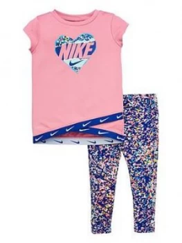 Image of Nike Sportswear Toddler Girls Leggings Set - Pink/Blue