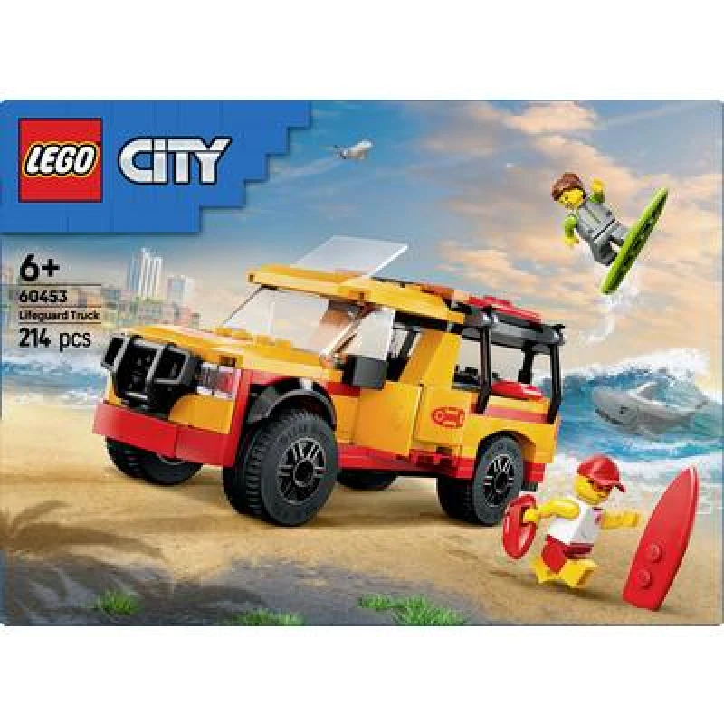 Image of LEGO LEGO City Lifeguard Beach Rescue Truck & Shark Toys 60453