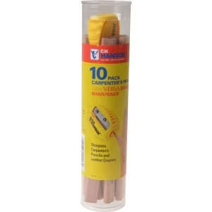 Image of C H Hanson Carpenter Pencils VersaSharp Pencil Sharpener Pack of 10