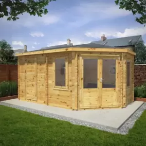 Image of Mercia 5m x 3m 28mm Wall Corner Lodge Plus