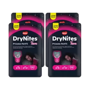 Image of Huggies Drynites Pants Girls Age 8-15 Jumbo Pack 4 Packs x 13 Pants