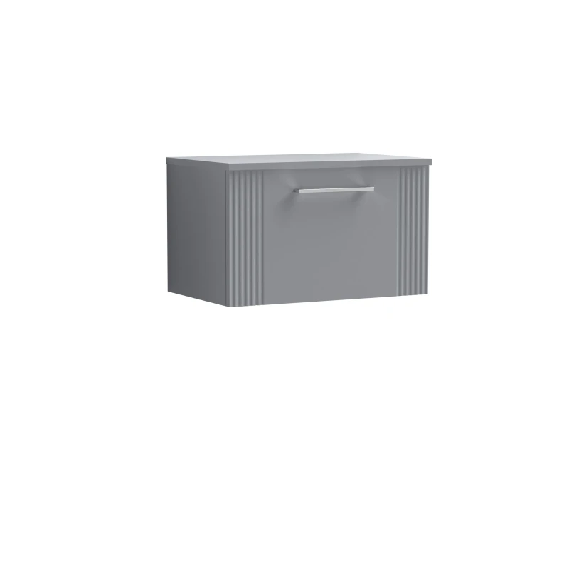 Image of Balterley 1 Drawer Wall Hung Vanity Colour Match Worktop Grey 600mm Grey