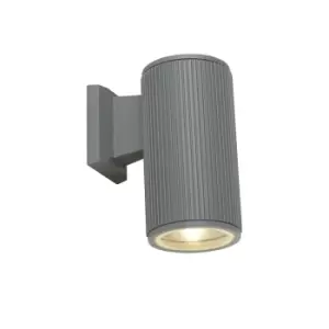 Image of Outdoor Grey Wave Effect Spotlight with Clear Glass Diffuser