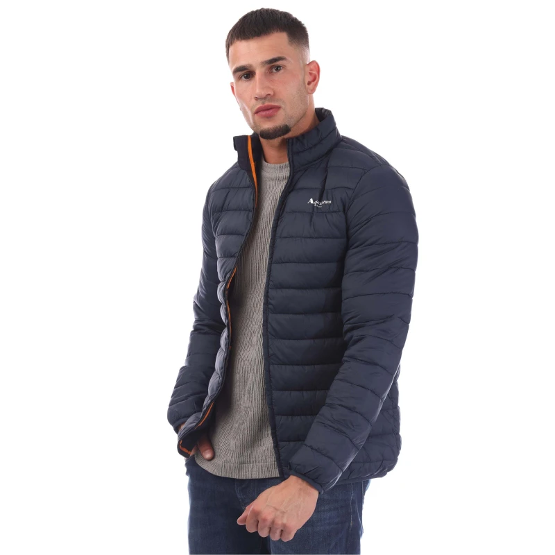 Image of Aquascutum Mens Long Sleeve Medium Puffer Jacket Navy male Small