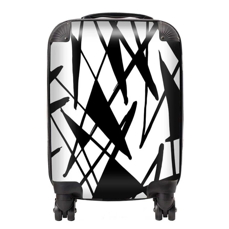 Image of Warren Reed - Designer Brush Abstract Pattern Suitcase in Grey Size: Large Grey Unisex Large