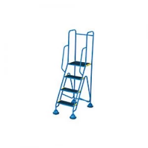 Image of FORT Mobile Ladder 4 Steps Blue Capacity: 150 kg
