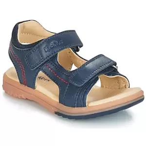 Image of Kickers PLATINO boys's Childrens Sandals in Blue. Sizes available:7 toddler,7.5 toddler,8.5 toddler,9.5 toddler