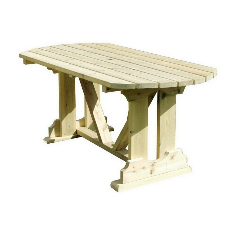 Image of Churnet Valley Garden Furniture Ltd Ergo 6 Seater Dining Table - Minimal Assembly Required in Light Brown Light Brown Unisex