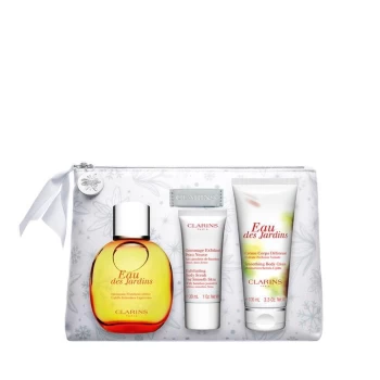 Image of CLARINS EAU DES JARDINS+LOTION 100ML+BODY SCRUB 30ml Gift Set