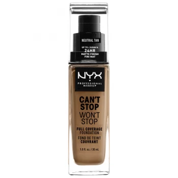 Image of NYX Professional Makeup Can't Stop Won't Stop 24 Hour Foundation (Various Shades) - 20 Neutral Tan