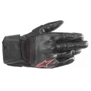 Image of Alpinestars Stella Kalea Black Diva Pink Leather Gloves S