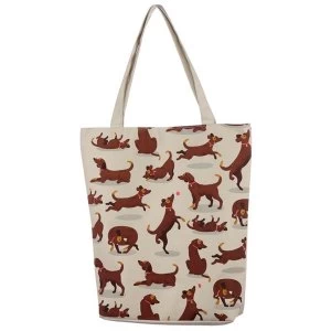 Image of Catch Patch Dog Cotton Zip Up Shopping Bag