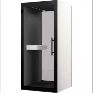 Image of Chatbox single person acoustic hub 1m x 1m with shelf - white