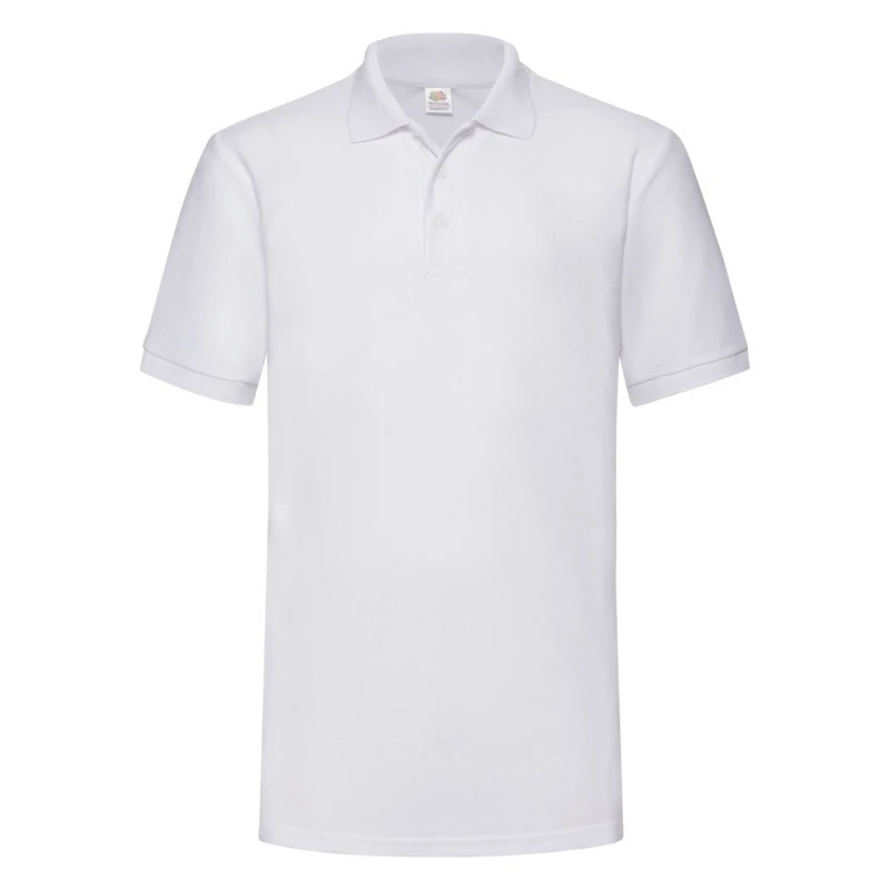 Image of Fruit Of The Loom Fruit of the Loom Men 65 35 Heavyweight Pique Short Sleeve Polo Shirt in White Size: Small White S Male 5055747646764