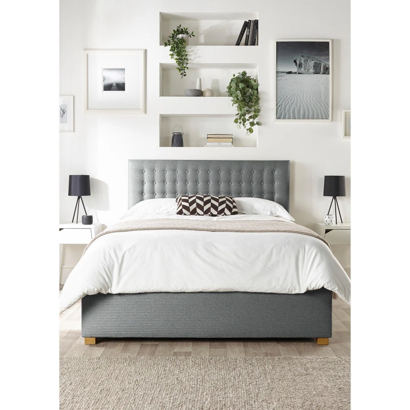 Image of Catherine Lansfield Catherine Lansfield Opulence Ottoman Bed Beds Single Grey 38487302010
