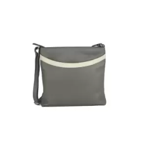 Image of Eastern Counties Leather Womens/Ladies Aimee Colour Band Handbag (One size) (Grey/White)