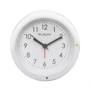 Image of Round White Alarm Clock with Sweep Movement