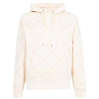 Image of Lacoste All-Over Logo Hoodie - Beige