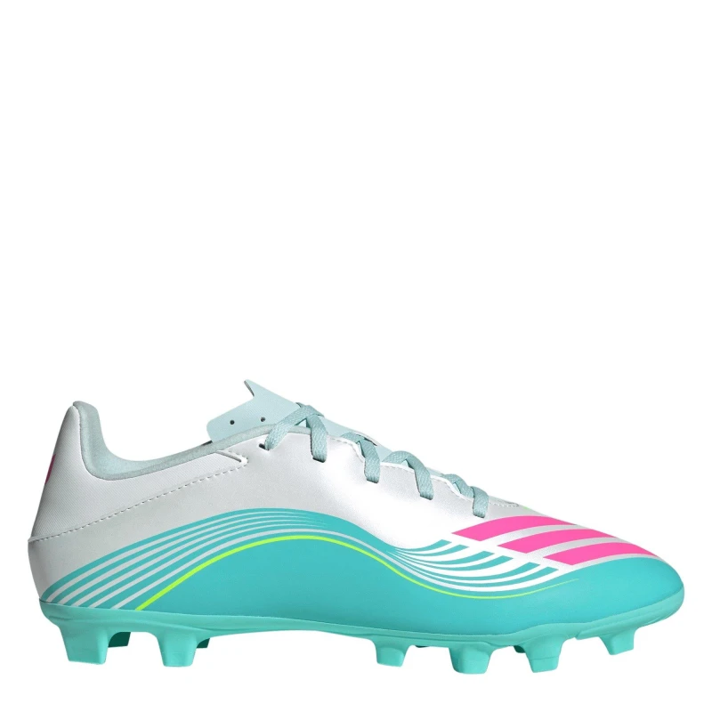 Image of adidas F50 Club Adults Firm Ground Football Boots Wht/Pink/Blue male 8 (42)