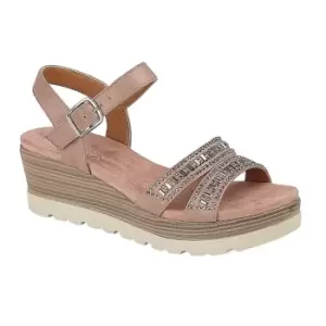 Image of Cipriata Womens/Ladies Fiona Wedge Sandals (7 UK) (Rose Gold)