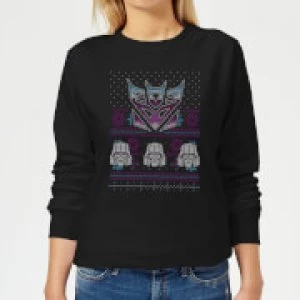 Image of Decepticons Classic Ugly Knit Womens Christmas Sweatshirt - Black - M