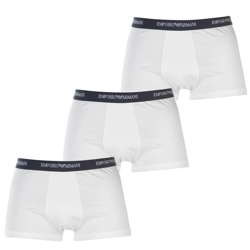 Image of EMPORIO ARMANI Core 3 Pack Boxer Shorts - White White XL