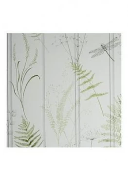 Image of Arthouse Natural Panel Green Wallpaper