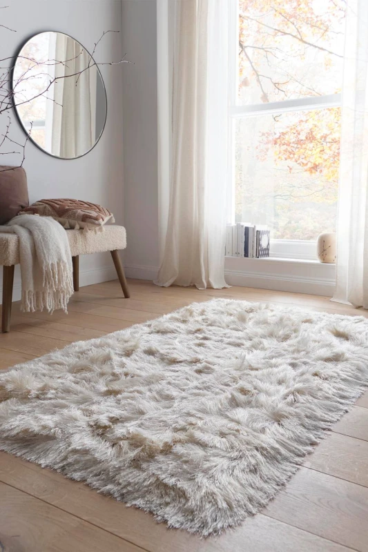 Image of Origins Glamour Deluxe Shaggy Rug Ivory - Origins - Size: 200X290 Ivory 200X290 WB93003