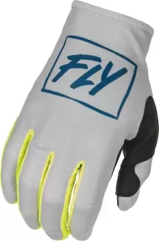 Image of Fly Racing Lite Motocross Gloves, grey-yellow, Size S, grey-yellow, Size S