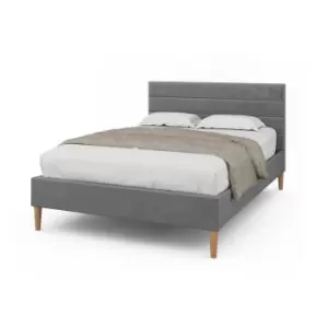 Image of Crazy Price Beds Oscott Grey Velvet Double Bed Frame