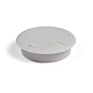 Image of Emuca PC Computer Desk Plastic Grommet 60mm - Grey, Pack of 5
