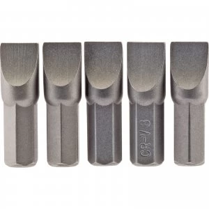 Image of Draper Slotted Screwdriver Bit 8mm 25mm Pack of 5