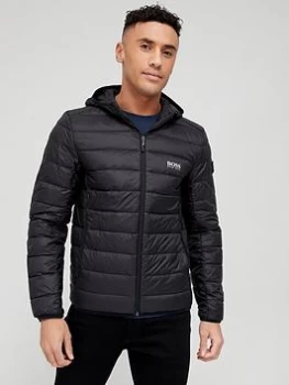 Image of BOSS Eugen Hooded Padded Jacket - Black Size M Men