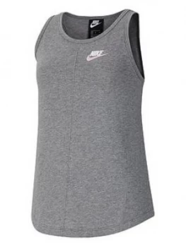 Image of Nike Girls Jersey Tank Top - Grey/Pink