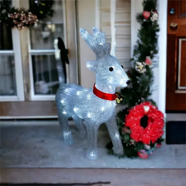 Image of Light Up 39cm Christmas Reindeer Outdoor and Indoor with 40 LED Lights, Timer and Battery Operation ELV-762386
