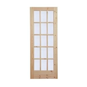 Image of Fully glazed 15 Lite Knotty pine Internal Door H1981mm W686mm