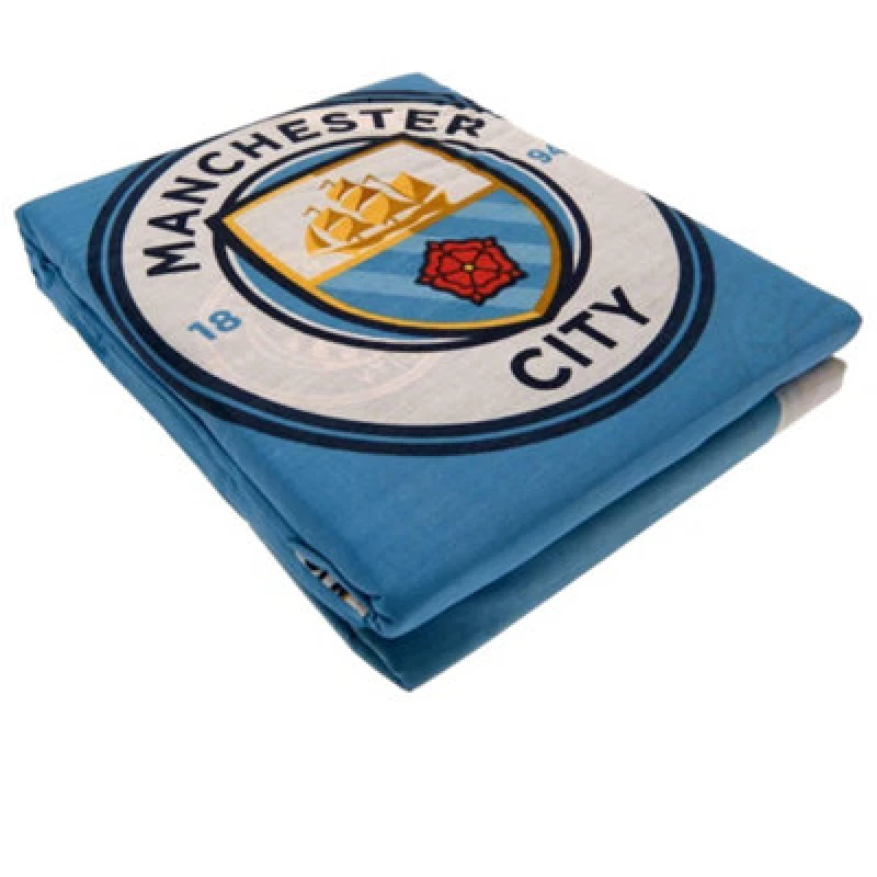 Image of Manchester City Fc Pulse Reversible Duvet Cover Set Blue/white (Double)