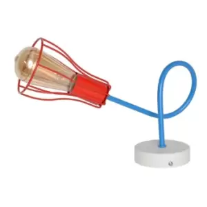 Image of Oxford Table Lamp White Blue Red 30cm