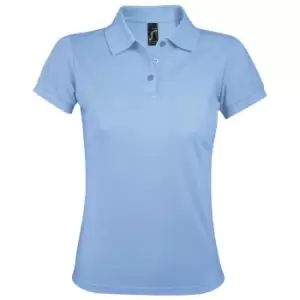 Image of SOLs Womens/Ladies Prime Pique Polo Shirt (L) (Sky Blue)