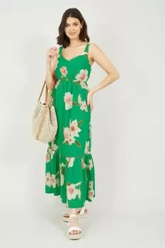 Image of Green Oversized Floral Maxi Dress