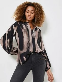 Image of Mint Velvet Nova Print V-Neck Top - Pink