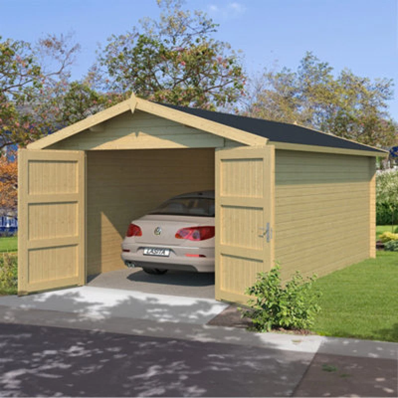 Image of Lasita Maja Lasita Osland Mauritius Wooden Garage - 3.3M X 5.1M - Log Cabin Garage