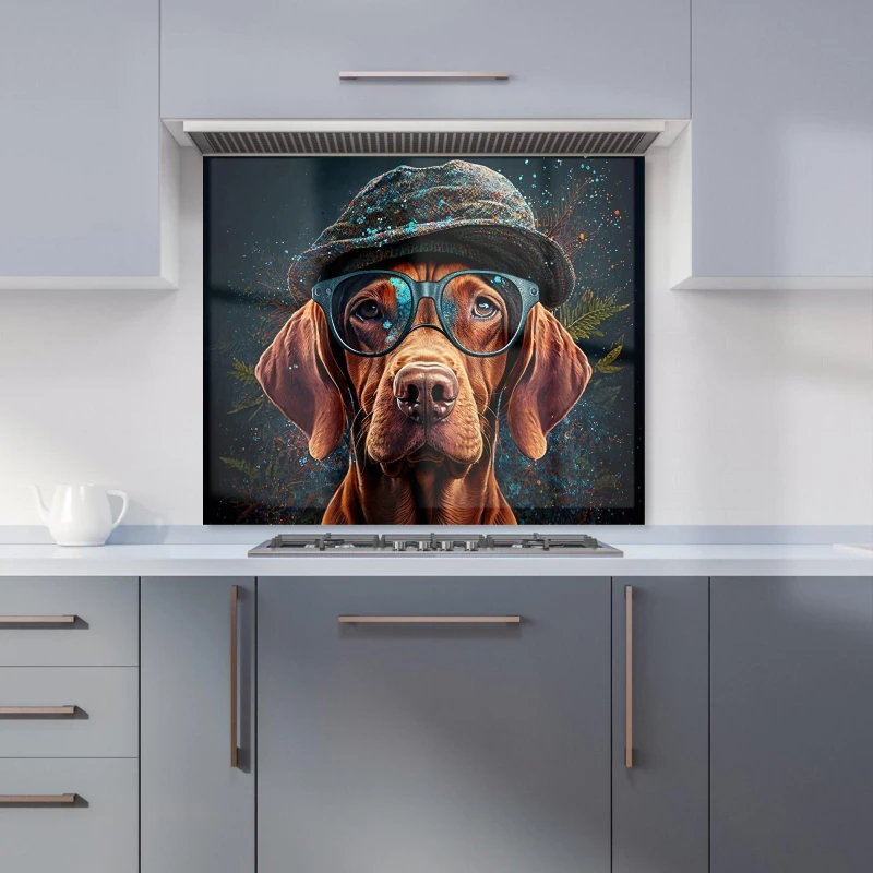 Image of Warren Reed - Designer Hungarian Vizsla Dog Kitchen Splashback Size: 700mm x 750mm Multicolor Unisex 700mm x 750mm