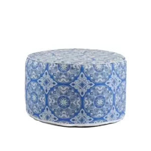 Image of Streetwize Inflatable Ottoman Jacquard Blue