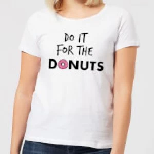 Image of Do it for Donuts Womens T-Shirt - White - 4XL