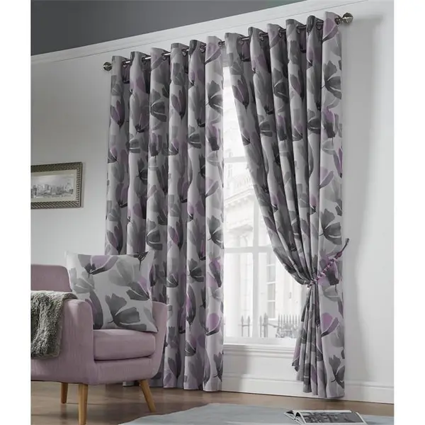 Image of Other Amsterdam Printed Blackout Ring Top Curtains - Purple 90x90 Inch