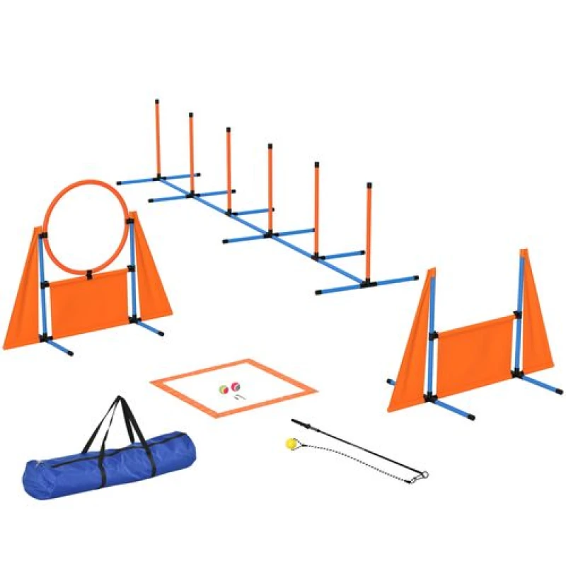 Image of PawHut 7 Piece Dog Agility Equipment - Obstacle Training Course Kit - Orange TJ Hughes 5063603887442