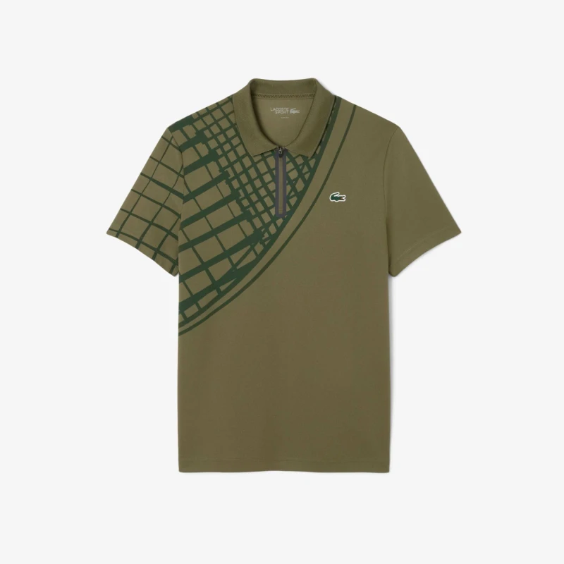 Image of Lacoste Mens US Open Short-Sleeve Performance Polo Shirt Green E9F male L