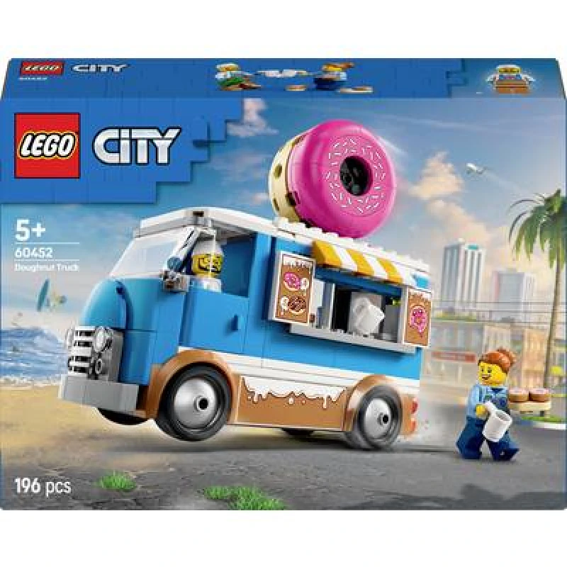 Image of LEGO LEGO City Doughnut Truck Toy, Set with 2 Minifigures 60452